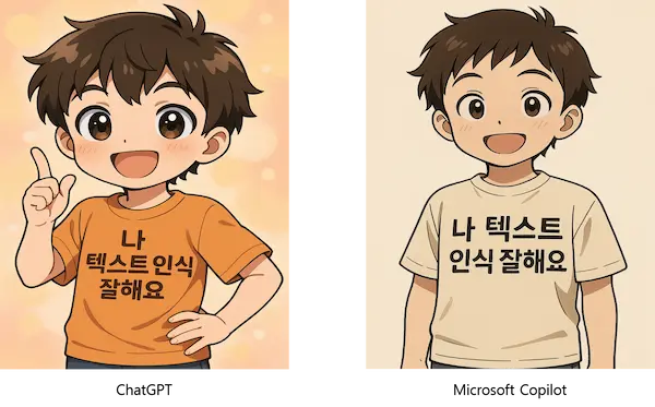 ChatGPT와 Microsoft Copilot으로 한글 인식 이미지 생성 테스트 한 결과